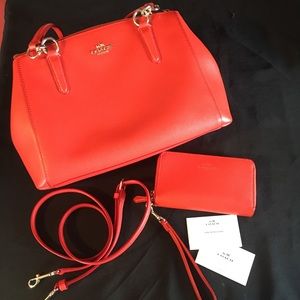 Coach Authentic orange purse and matching wallet!